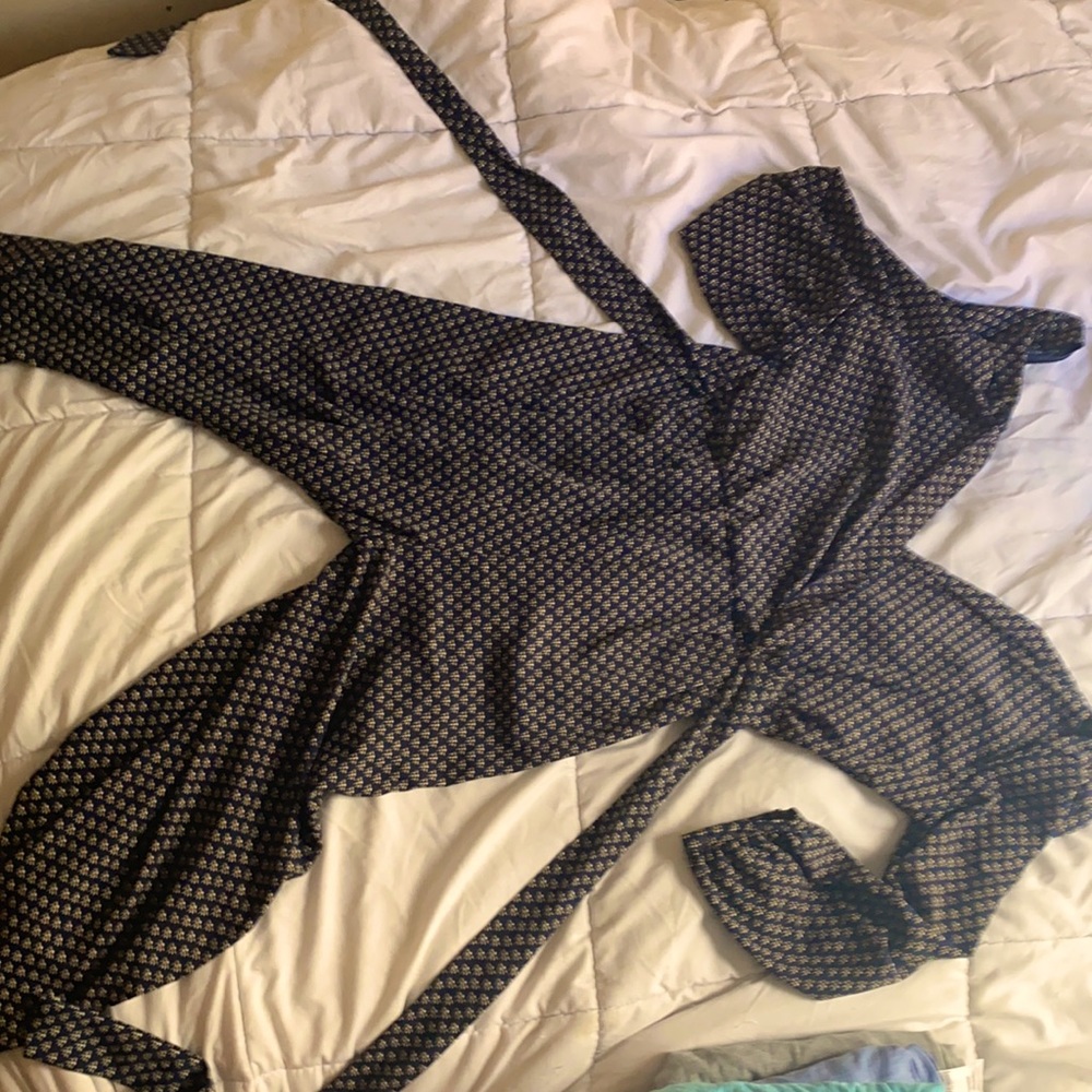 A long jumpsuit romper - it’s navy with yellow floors